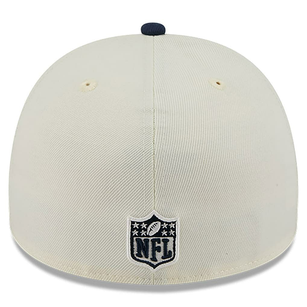 Dallas Cowboys New Era 2025 NFL Draft A-Frame 59FIFTY Fitted Hat Cream/Navy