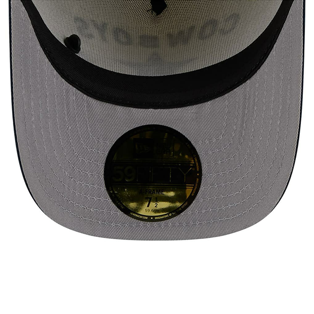 Dallas Cowboys New Era 2025 NFL Draft A-Frame 59FIFTY Fitted Hat Cream/Navy