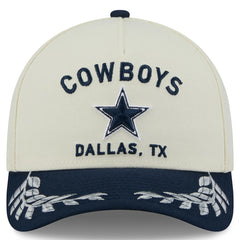 Dallas Cowboys New Era 2025 NFL Draft 9FORTY A-Frame M-Crown Adjustable Hat Cream/Navy
