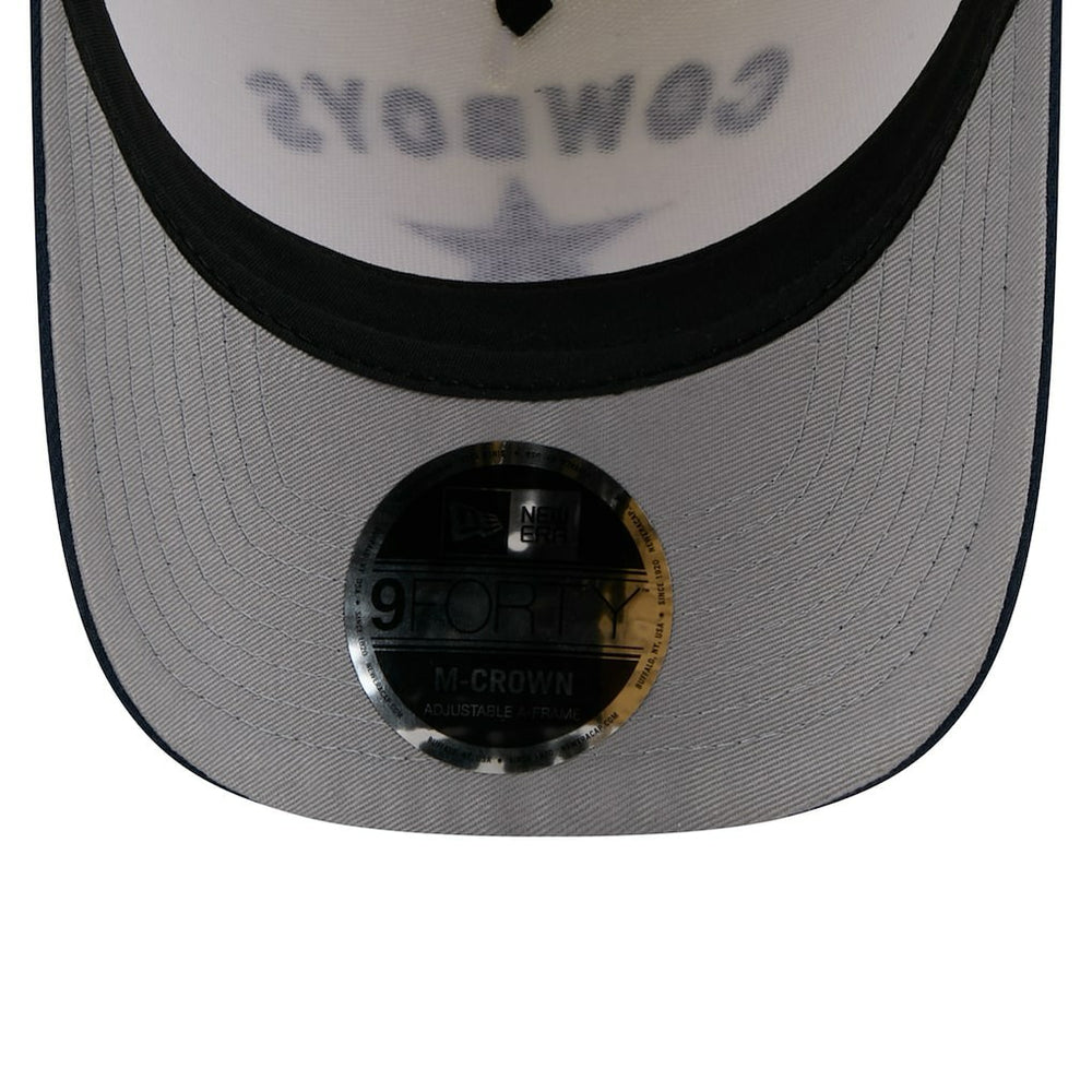 Dallas Cowboys New Era 2025 NFL Draft 9FORTY A-Frame M-Crown Adjustable Hat Cream/Navy