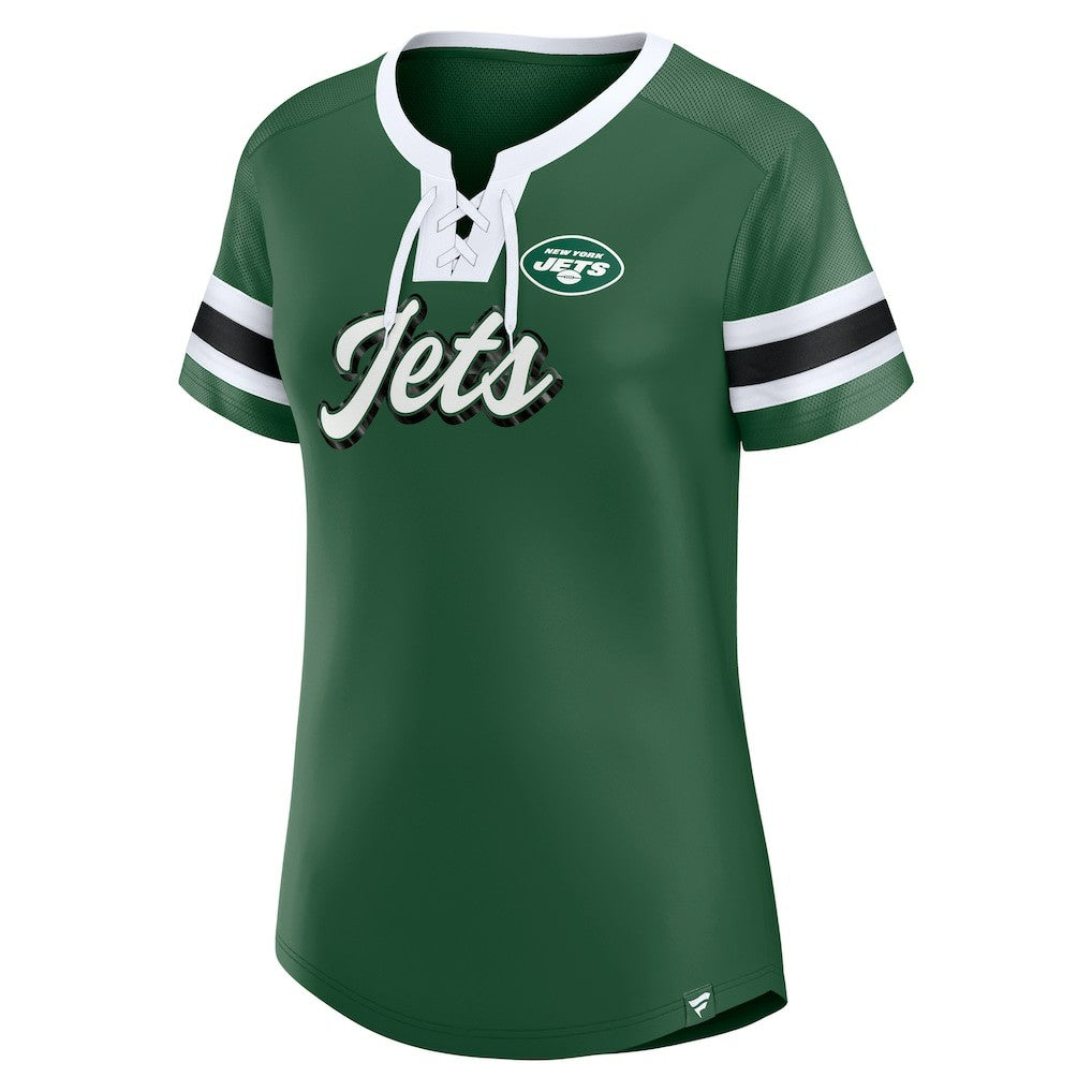 New York Jets Women's Original State Lace-Up T-Shirt Green
