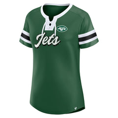 New York Jets Women's Original State Lace-Up T-Shirt Green