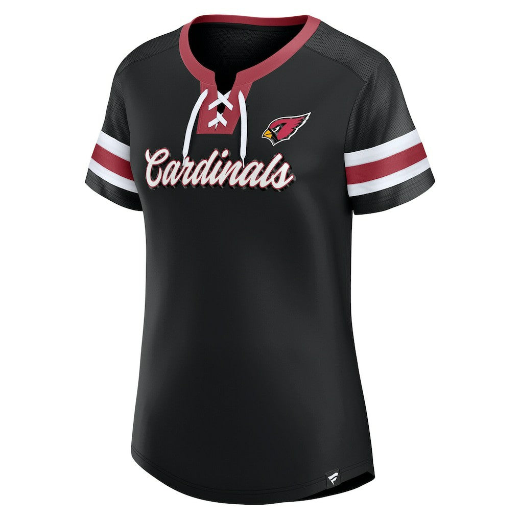Arizona Cardinals Women's Original State Lace-Up T-Shirt Black