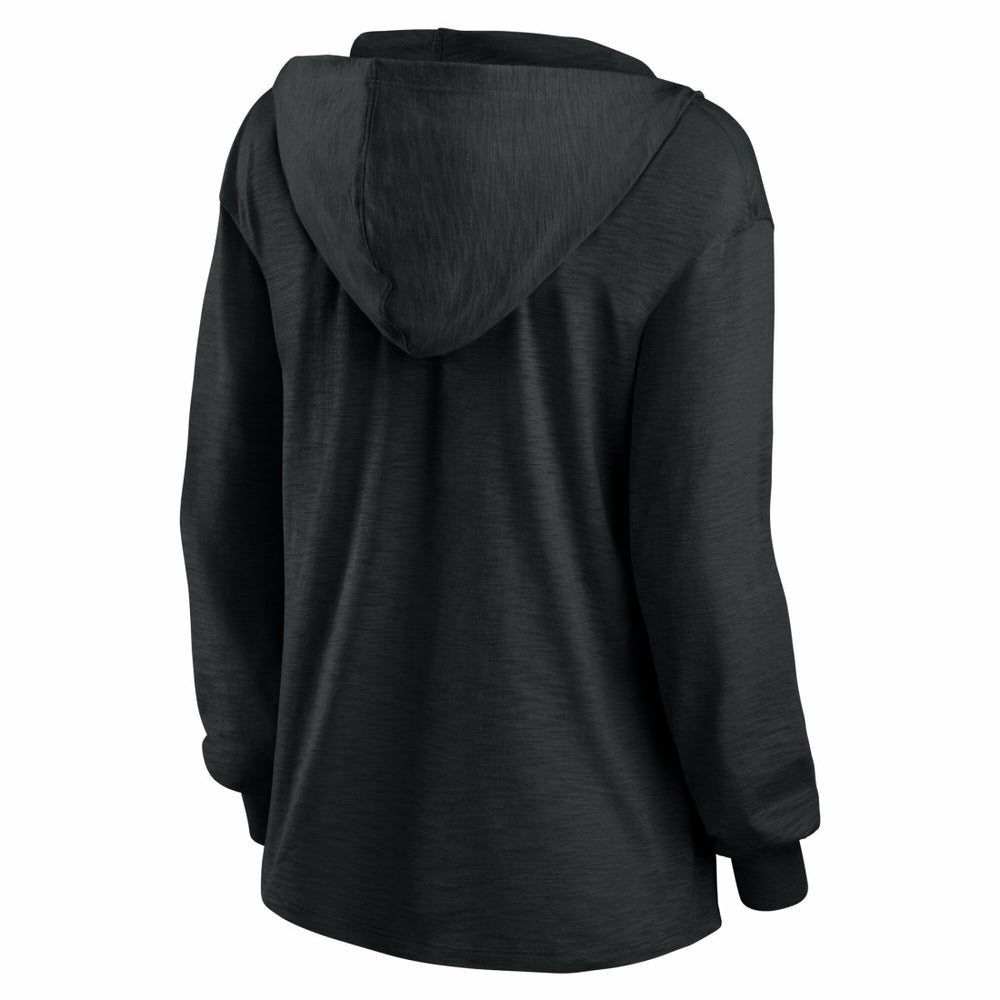 Green Bay Packers Women's Blackout Slub Hoodie V-Neck Long Sleeve T-Shirt