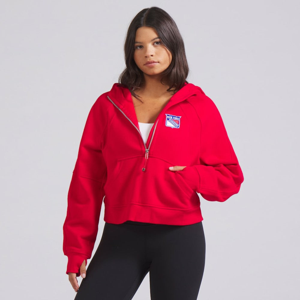 NHL New York Rangers lululemon Women's Scuba Oversized Half-Zip Hoodie - True Red