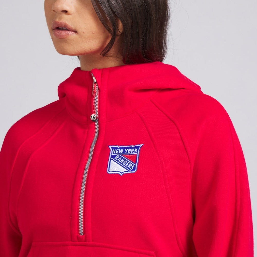 NHL New York Rangers lululemon Women's Scuba Oversized Half-Zip Hoodie - True Red