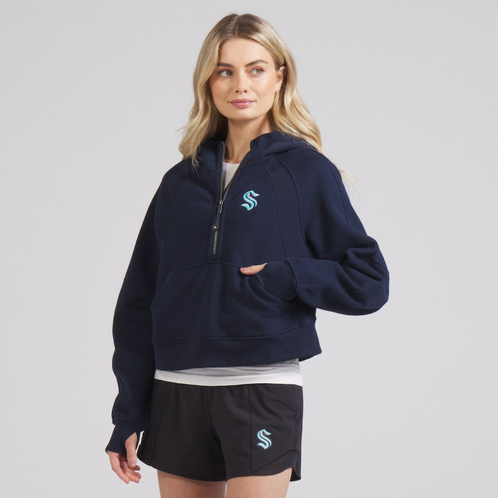 NHL Seattle Kraken lululemon Women's Scuba Oversized Half-Zip Hoodie - True Navy