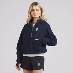 NHL Seattle Kraken lululemon Women's Scuba Oversized Half-Zip Hoodie - True Navy