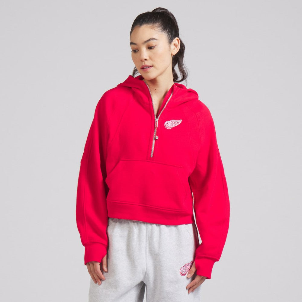 NHL Detroit Red Wings lululemon Women's Scuba Oversized Half-Zip Hoodie - True Red