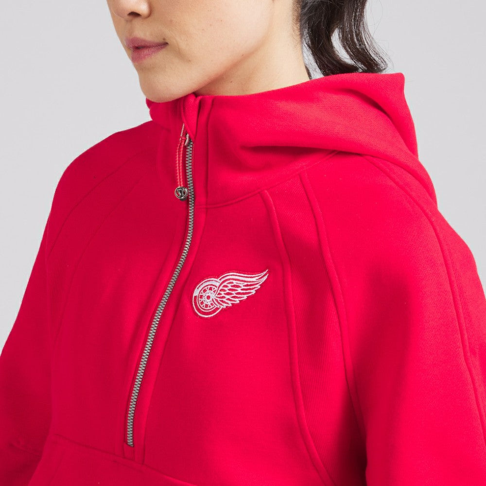 NHL Detroit Red Wings lululemon Women's Scuba Oversized Half-Zip Hoodie - True Red