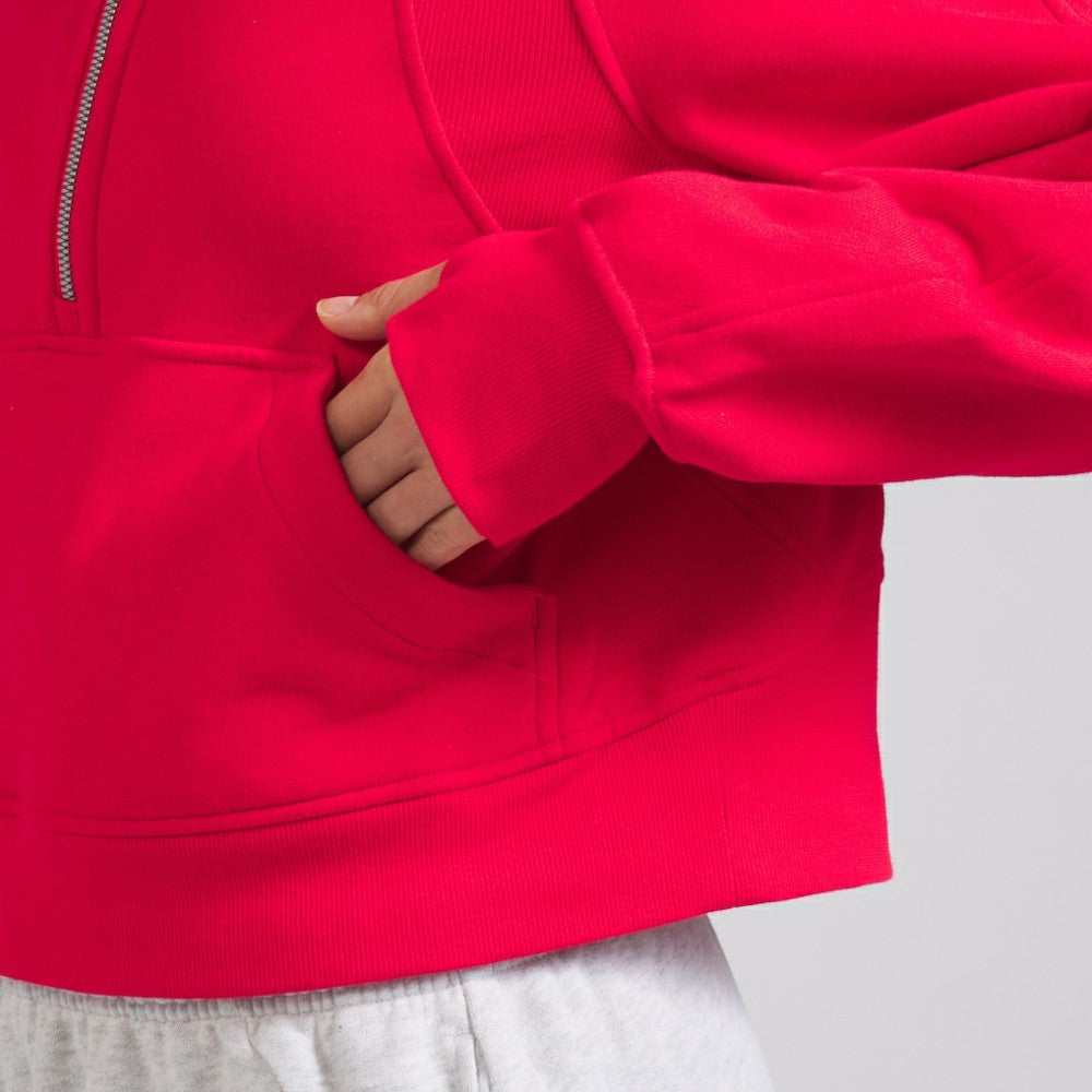 NHL Detroit Red Wings lululemon Women's Scuba Oversized Half-Zip Hoodie - True Red