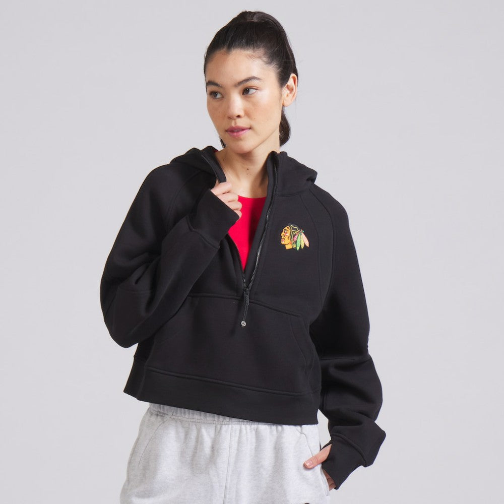 NHL Chicago Blackhawks lululemon Women's Scuba Oversized Half-Zip Hoodie - Black