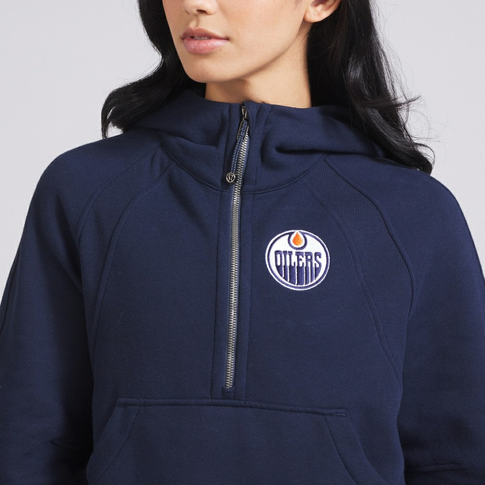 NHL Edmonton Oilers lululemon Women's Scuba Oversized Half-Zip Hoodie - True Navy