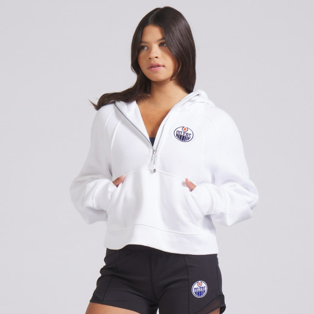 NHL Edmonton Oilers lululemon Women's Scuba Oversized Half-Zip Hoodie - White