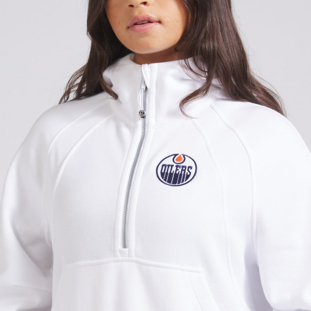 NHL Edmonton Oilers lululemon Women's Scuba Oversized Half-Zip Hoodie - White