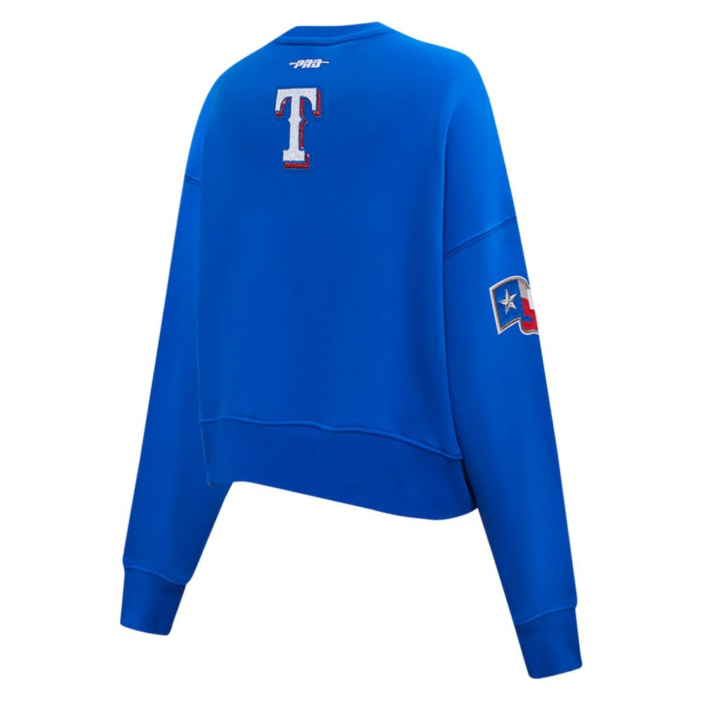 Texas Rangers Pro Standard Women's Game Day Classics Crewneck Pullover Sweatshirt - Royal Pullover