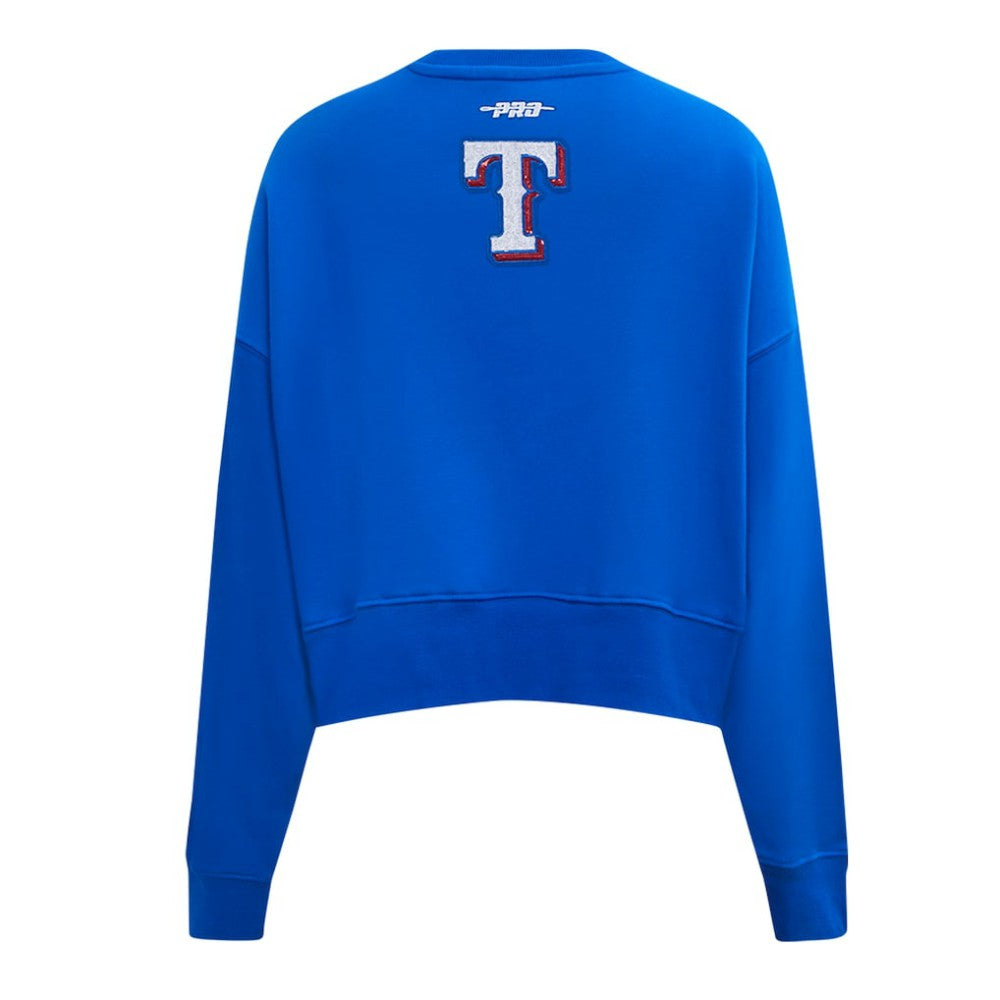 Texas Rangers Pro Standard Women's Game Day Classics Crewneck Pullover Sweatshirt - Royal Pullover