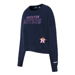 Houston Astros Pro Standard Women's Game Day Classics Crewneck Pullover Sweatshirt - Navy Pullover