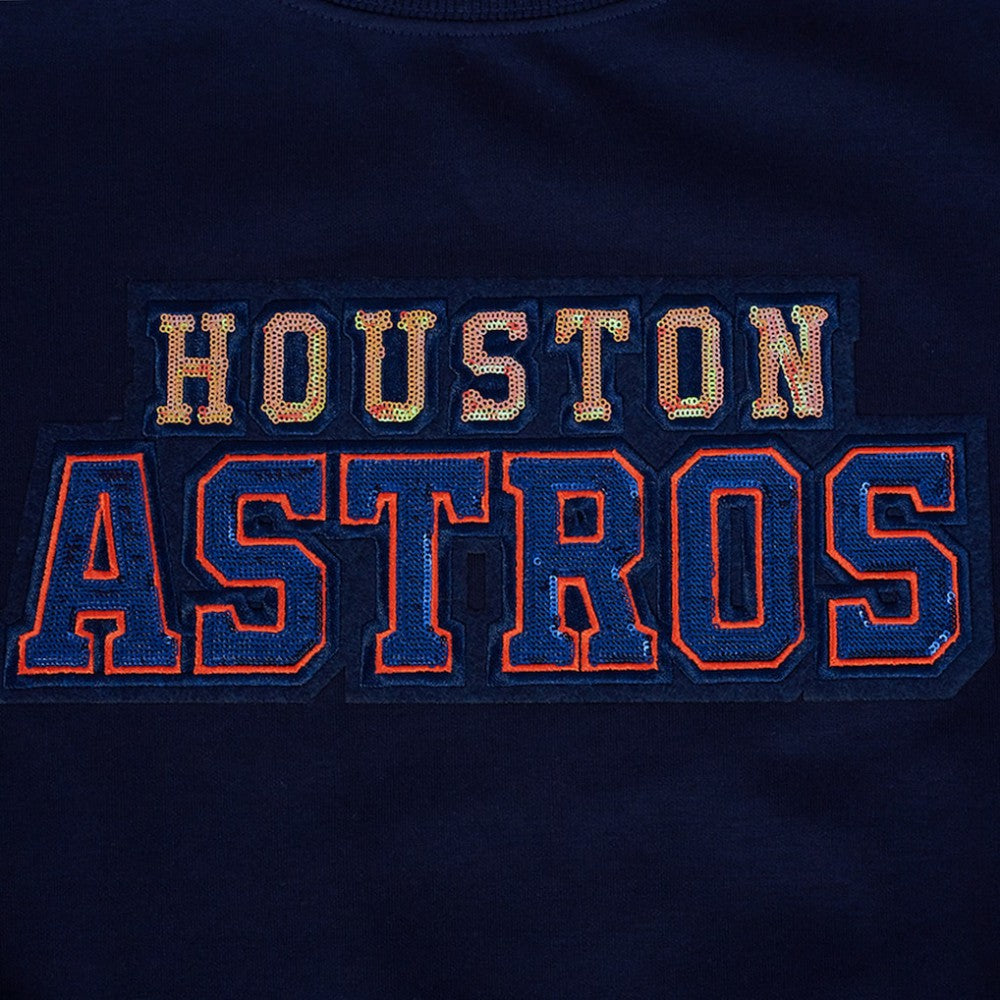 Houston Astros Pro Standard Women's Game Day Classics Crewneck Pullover Sweatshirt - Navy Pullover