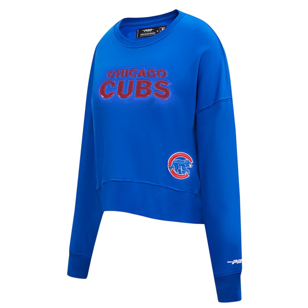 Chicago Cubs Pro Standard Women's Game Day Classics Crewneck Pullover Sweatshirt - Royal Pullover