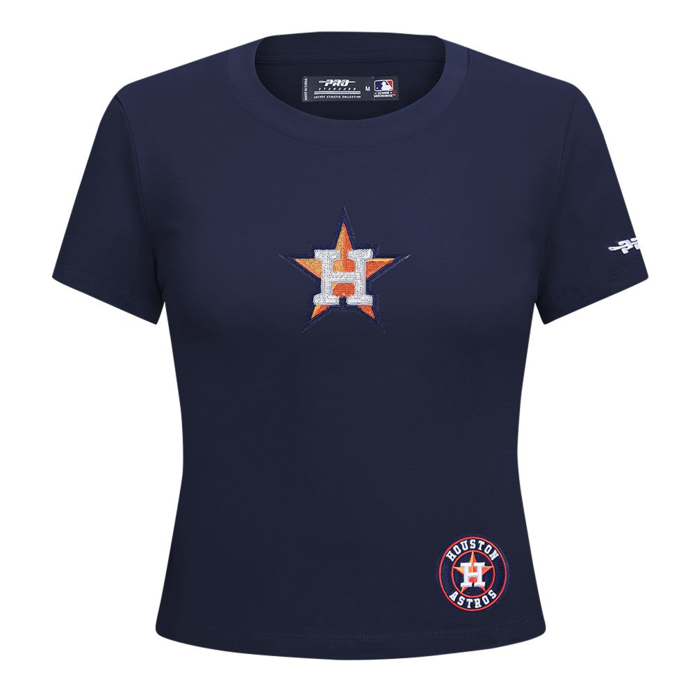 Houston Astros Pro Standard Women's Game Day Classics Baby Doll Cropped T-Shirt - Navy T-shirts