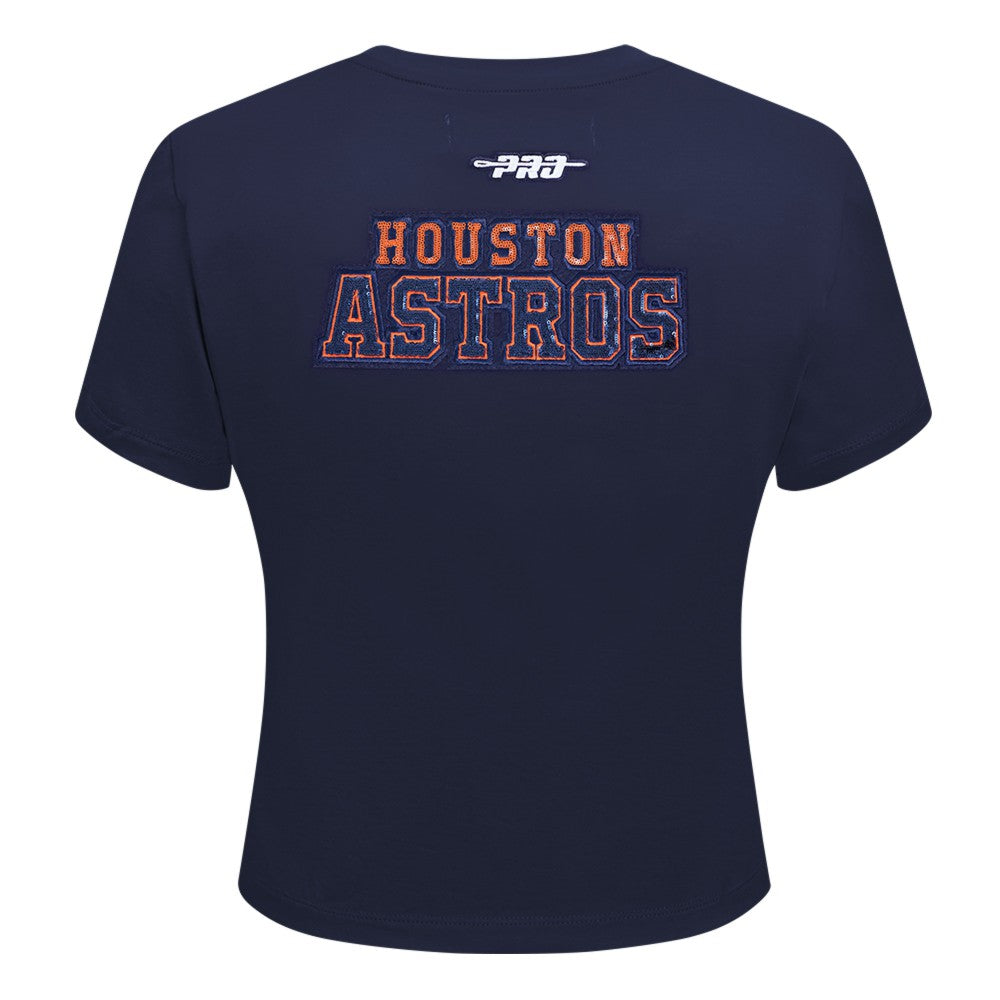 Houston Astros Pro Standard Women's Game Day Classics Baby Doll Cropped T-Shirt - Navy T-shirts