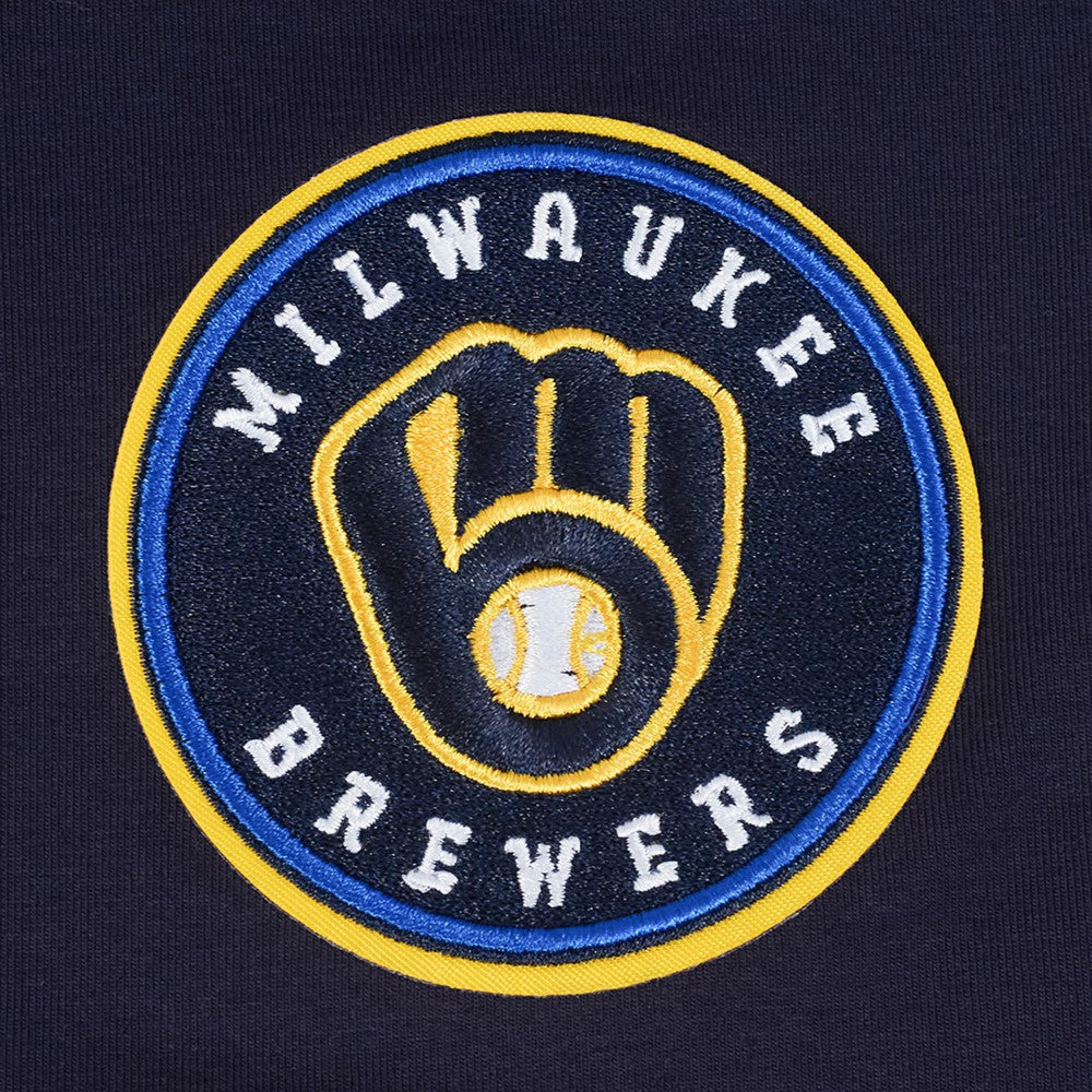 Milwaukee Brewers Pro Standard Women's Game Day Classics Baby Doll Cropped T-Shirt - Navy T-shirts