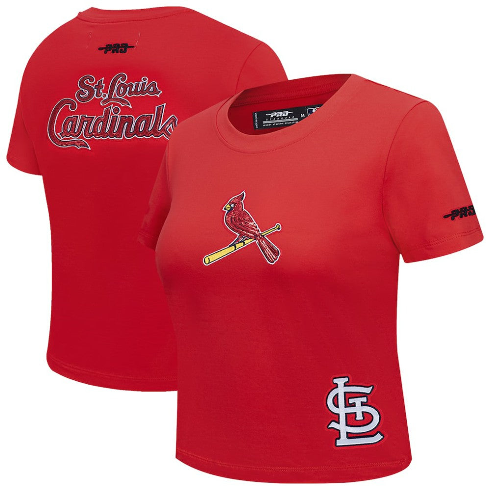 St. Louis Cardinals Pro Standard Women's Game Day Classics Baby Doll Cropped T-Shirt - Red T-shirts