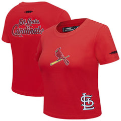 St. Louis Cardinals Pro Standard Women's Game Day Classics Baby Doll Cropped T-Shirt - Red T-shirts