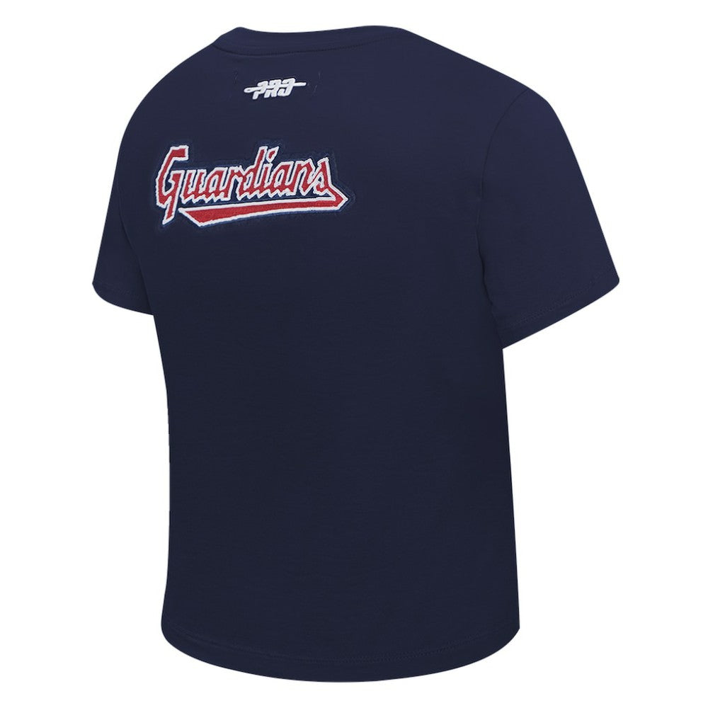 Cleveland Guardians Pro Standard Women's Game Day Classics Baby Doll Cropped T-Shirt - Navy T-shirts