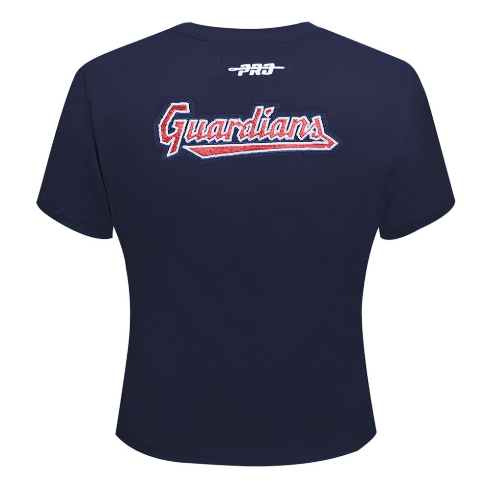 Cleveland Guardians Pro Standard Women's Game Day Classics Baby Doll Cropped T-Shirt - Navy T-shirts