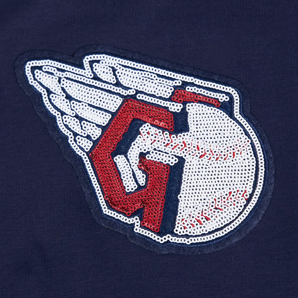 Cleveland Guardians Pro Standard Women's Game Day Classics Baby Doll Cropped T-Shirt - Navy T-shirts