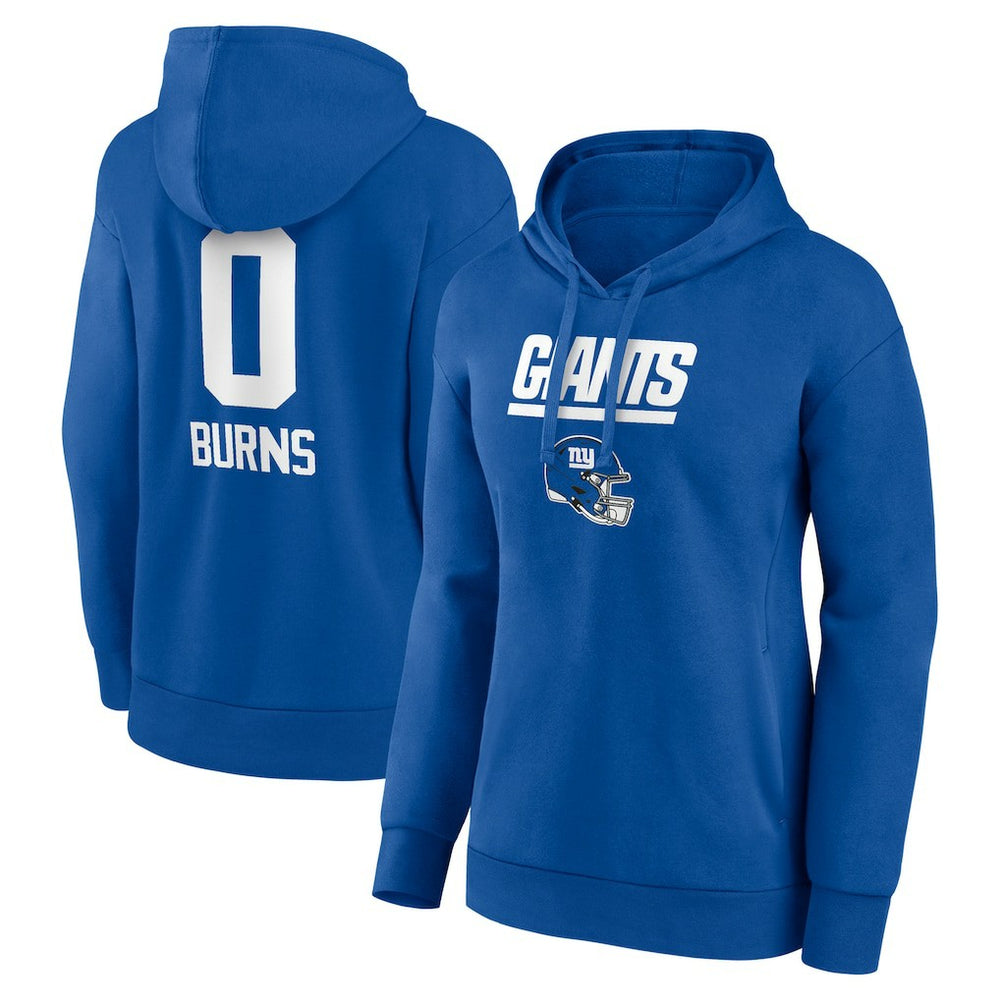 Brian Burns New York Giants Women's Name & Number Team Wordmark Pullover Hoodie Royal