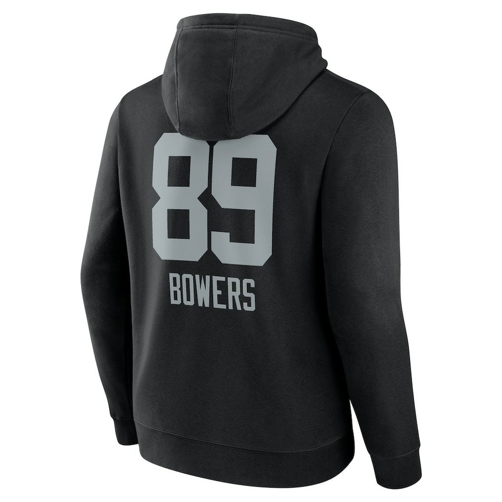 Brock Bowers Las Vegas Raiders Name & Number Team Wordmark Pullover Hoodie Black