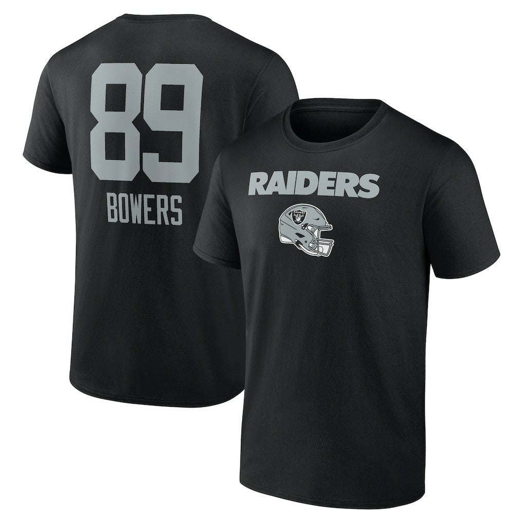 Brock Bowers Las Vegas Raiders Name & Number Team Wordmark T-Shirt Black