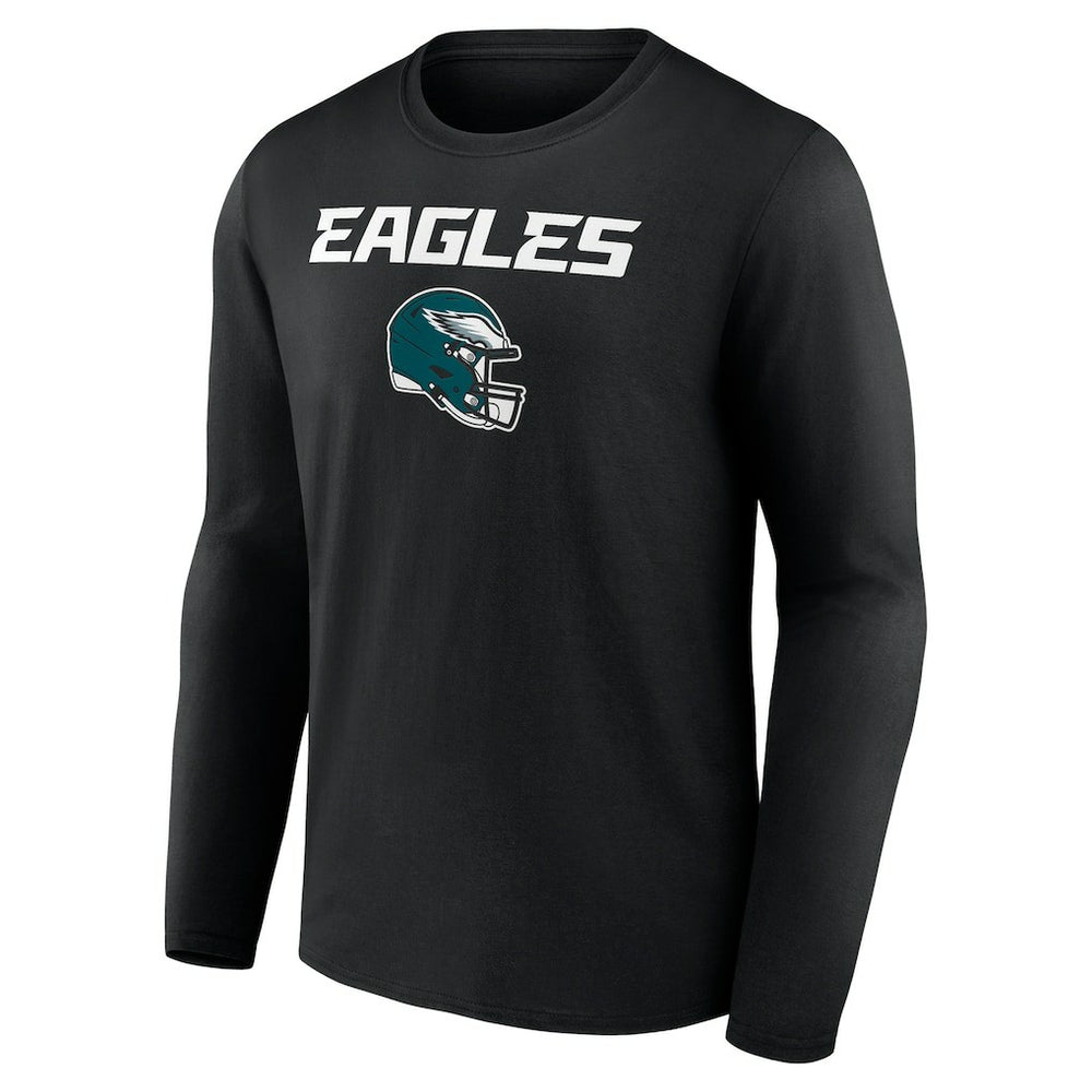 Saquon Barkley Philadelphia Eagles Name & Number Team Wordmark Long Sleeve T-Shirt Black