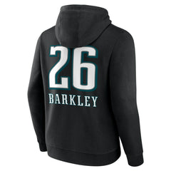 Saquon Barkley Philadelphia Eagles Name & Number Team Wordmark Pullover Hoodie Black