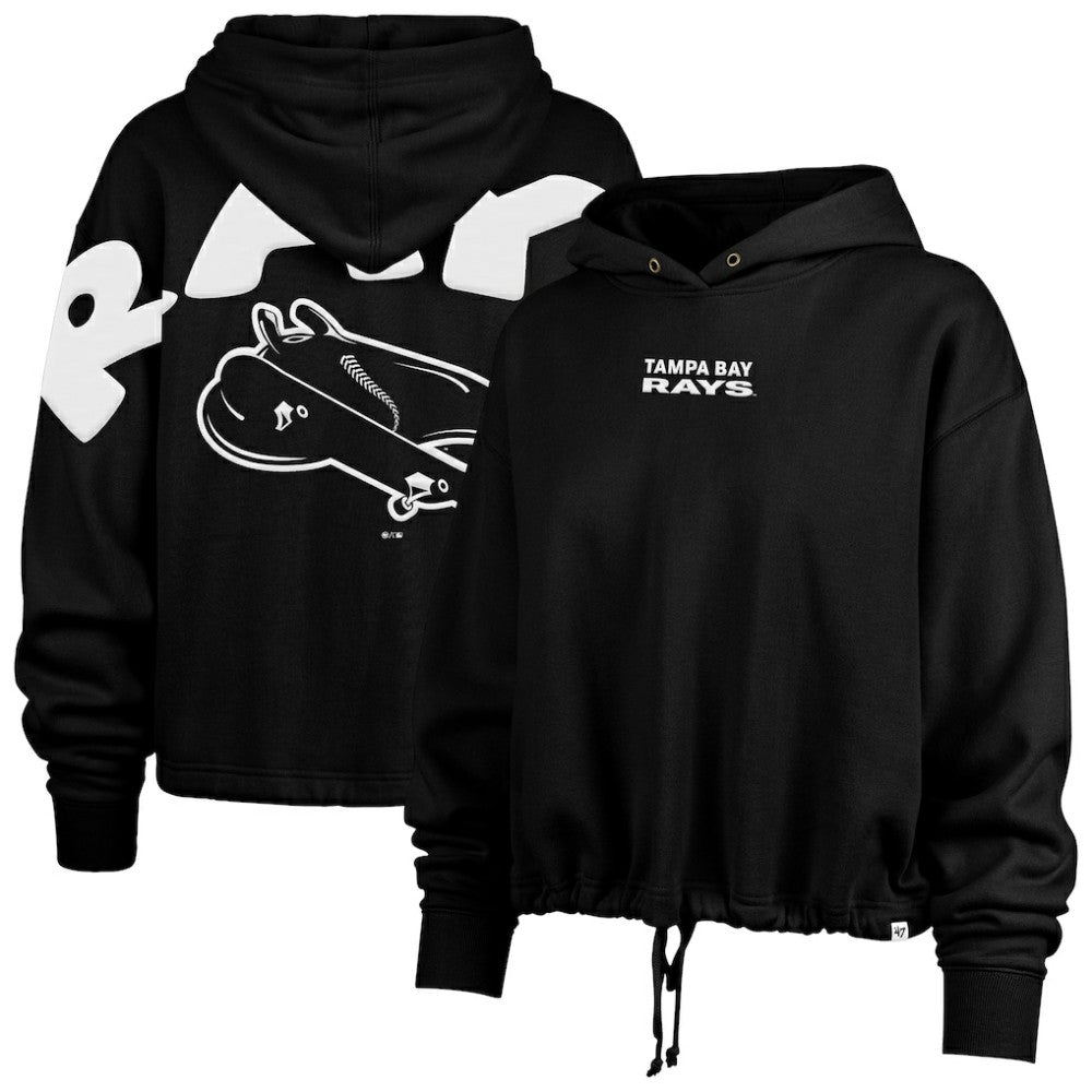 Tampa Bay Rays '47 Women's City Connect Venice Cropped Pullover Hoodie - Black Hoodies