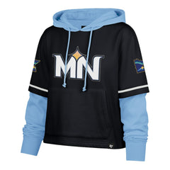 Minnesota Twins '47 Women's City Connect Shortstop Cropped Pullover Hoodie - Navy Hoodies