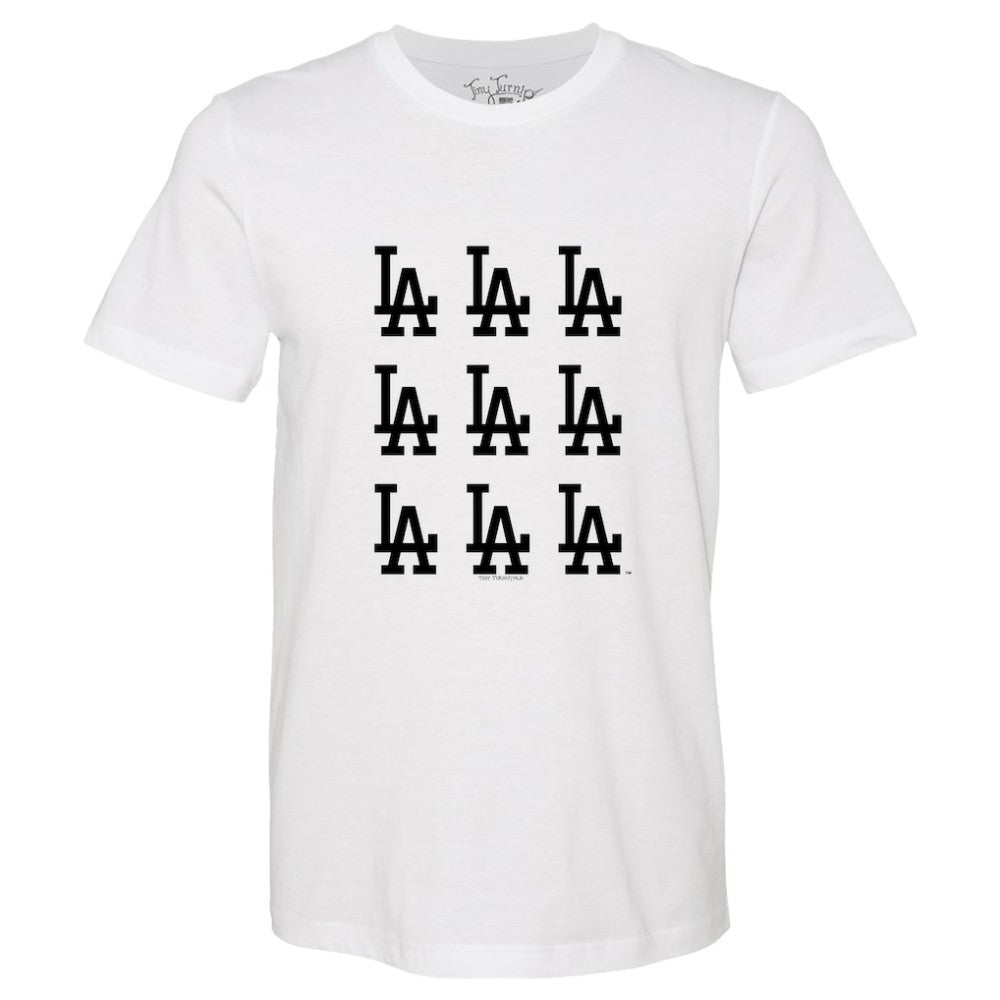 Los Angeles Dodgers Tiny Turnip Women's Logo Grid T-Shirt - White T-shirts