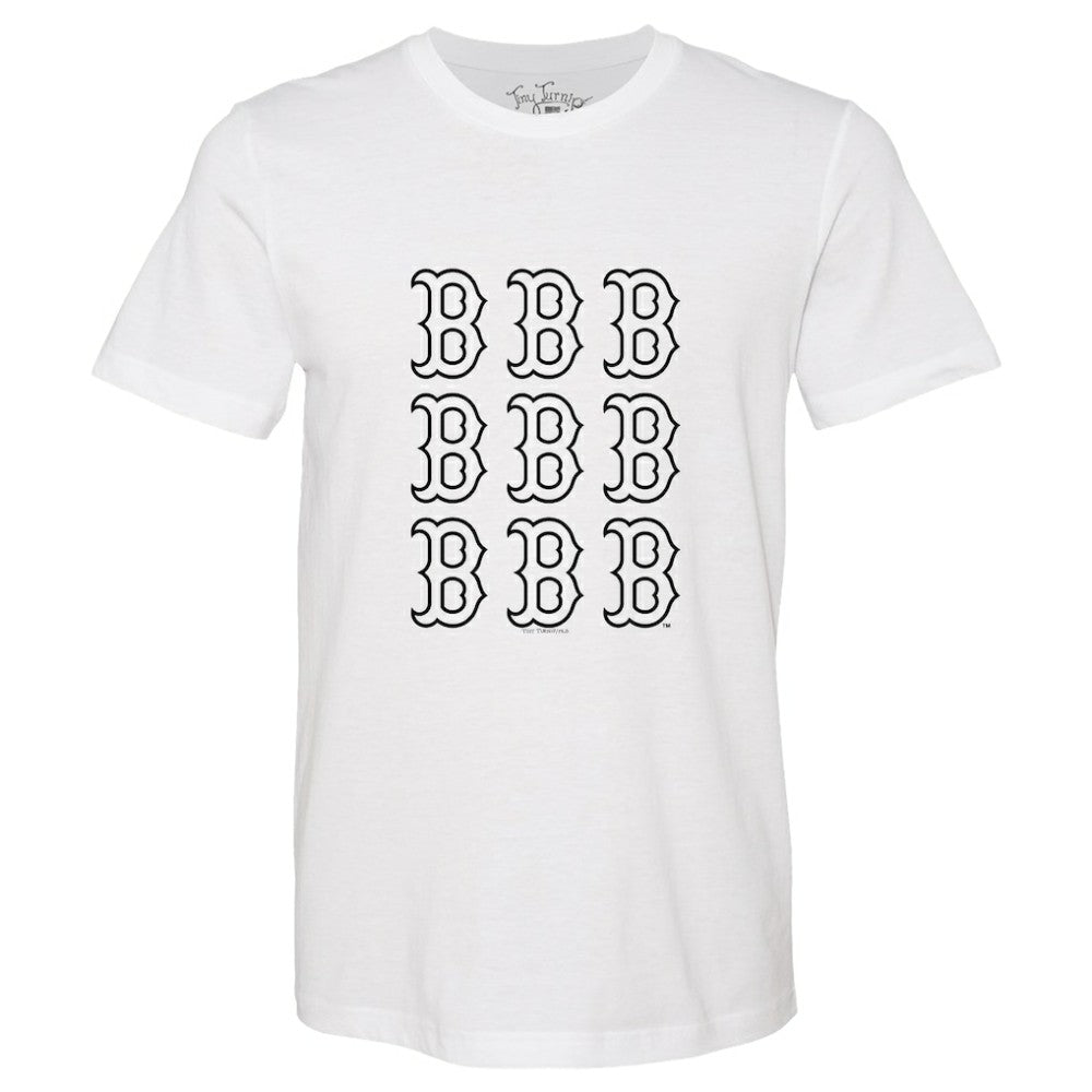 Boston Red Sox Tiny Turnip Women's Logo Grid T-Shirt - White T-shirts
