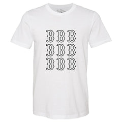 Boston Red Sox Tiny Turnip Women's Logo Grid T-Shirt - White T-shirts