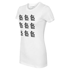 St. Louis Cardinals Tiny Turnip Women's Logo Grid T-Shirt - White T-shirts