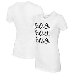 Baltimore Orioles Tiny Turnip Women's Logo Grid T-Shirt - White T-shirts