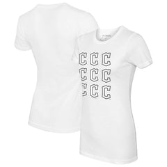 Cleveland Guardians Tiny Turnip Women's Logo Grid T-Shirt - White T-shirts