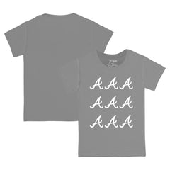 Atlanta Braves Tiny Turnip Youth Logo Grid  T-Shirt - Gray T-shirts