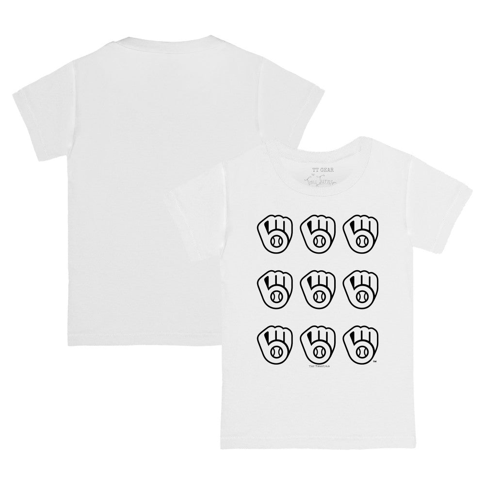Milwaukee Brewers Tiny Turnip Youth Logo Grid T-Shirt - White T-shirts