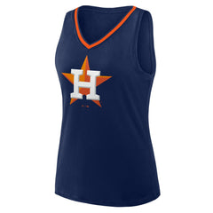 Houston Astros Women's Plus Sized Stellar Win V-Neck Tank Top - Navy Tanks
