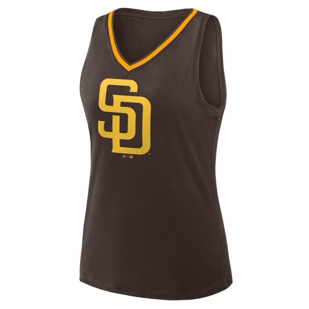 San Diego Padres Women's Plus Sized Stellar Win V-Neck Tank Top - Brown Tanks