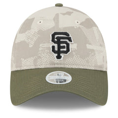 San Francisco Giants New Era Women's 2025 Armed Forces Day 9TWENTY Adjustable Hat - Light Beige/Olive Hats